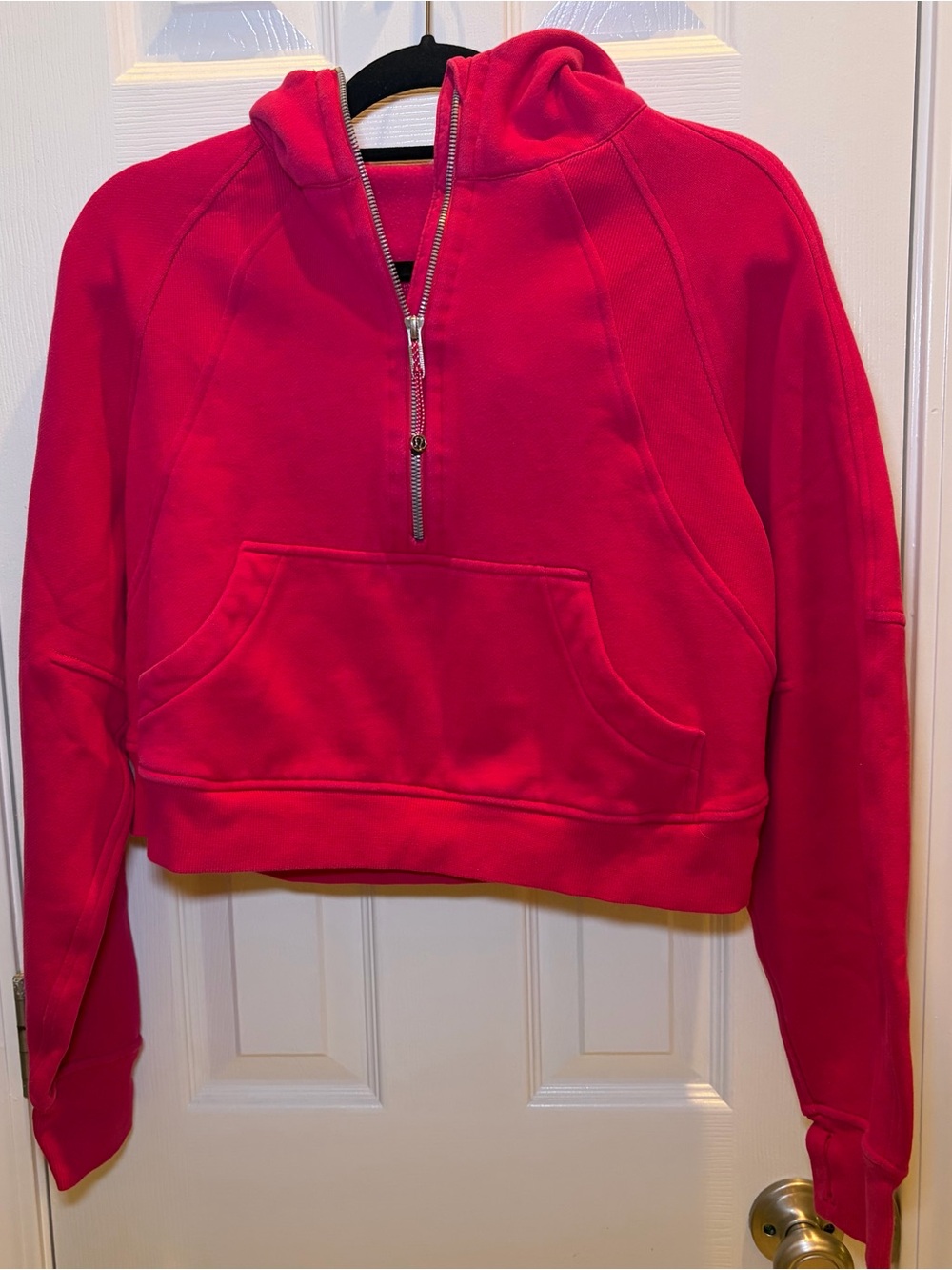 Lululemon Hot Pink Half-Zip Hooded scuba Sweatshirt